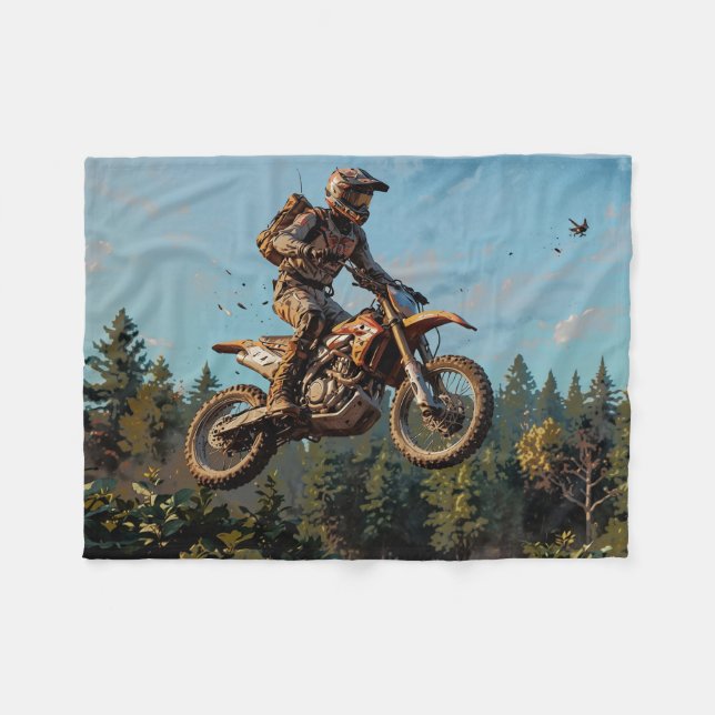 Combat Rescue Mission - Motocross Rider Fleece Blanket (Front (Horizontal))