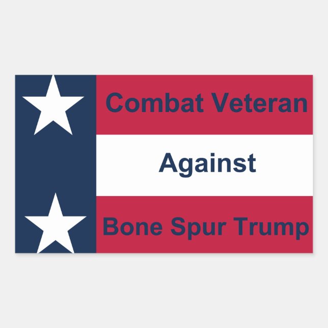 Combat Veteran Against Trump Rectangular Sticker (Front)