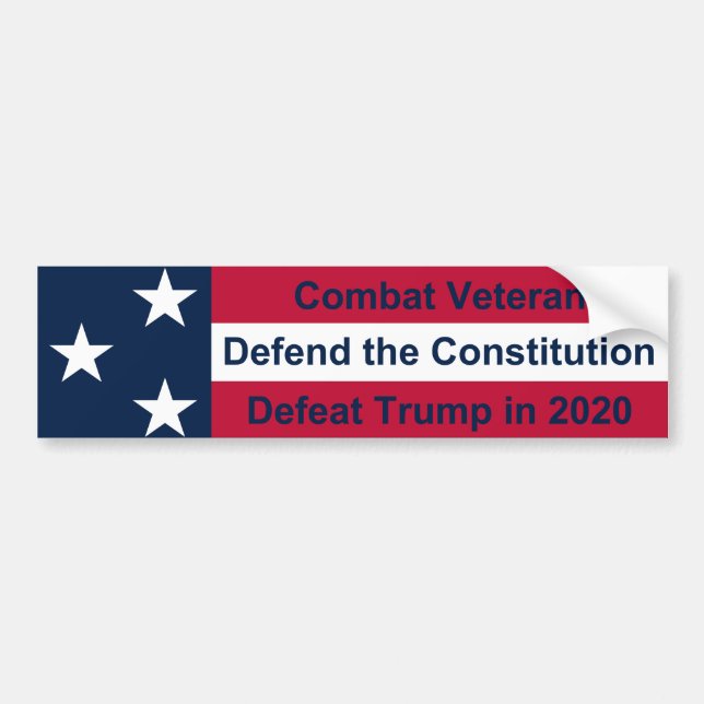 Combat Veteran Defeat Trump 2020 Bumper Sticker (Front)