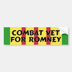 Combat Veteran For Romney Bumper Sticker