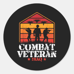 Combat Veteran Iraq War Veterans Day War Veteran Classic Round Sticker