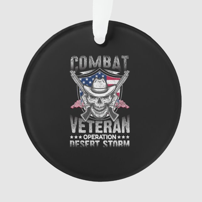 combat veteran operation desert storm ornament (Front)