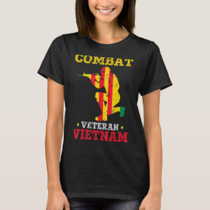 Combat Veteran Vietnam Retired Patriotic T-Shirt