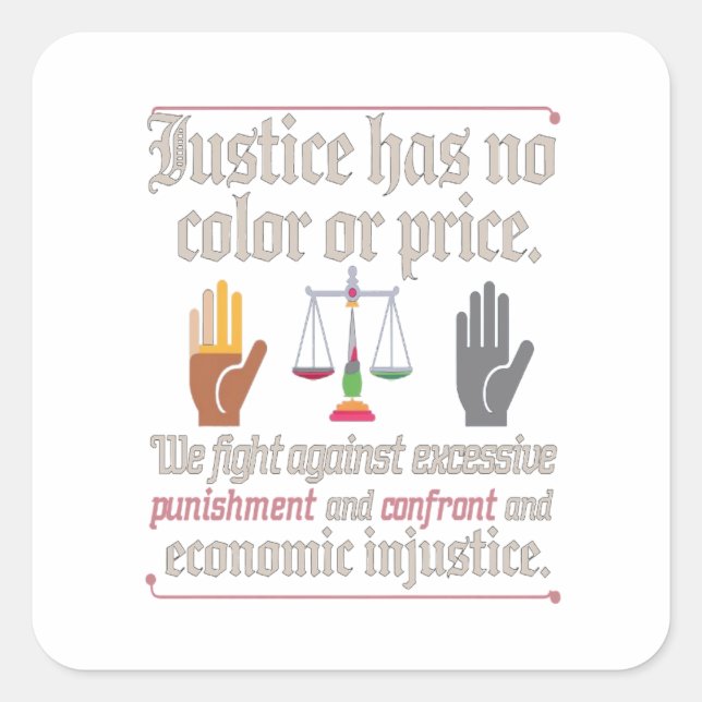 Combating Mass Incarceration Square Sticker (Front)