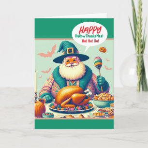 Combination Halloween, Thanksgiving and Christmas Card