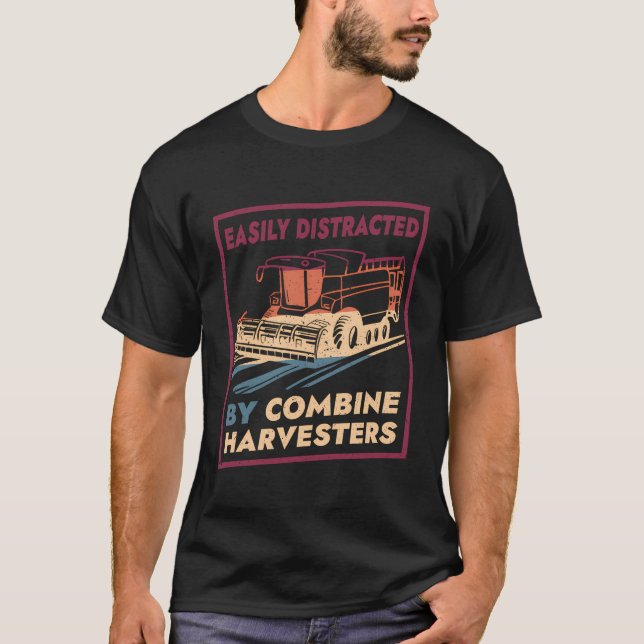 Combine Harvester Farming Farmer T-Shirt (Front)