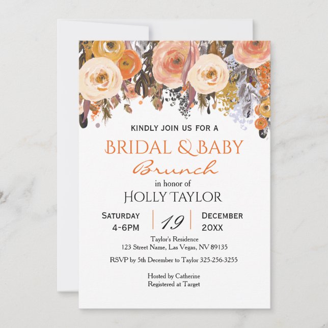 Combined Baby Shower and Bridal Shower Ideas Invitation (Front)