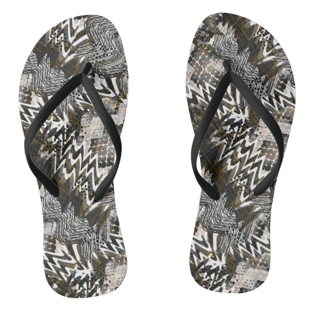 Combined, ethnic, African . Flip Flops (Footbed)