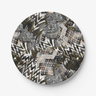 Combined, ethnic, African . Paper Plate