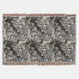 Combined, ethnic, African . Throw Blanket