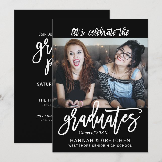 Combined Graduation Party Invitation (Front/Back)