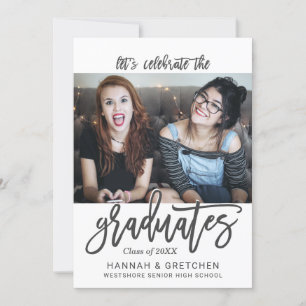 Combined Graduation Party Two Photos Invitation