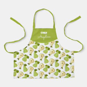 Combined pattern of open and whole pears apron