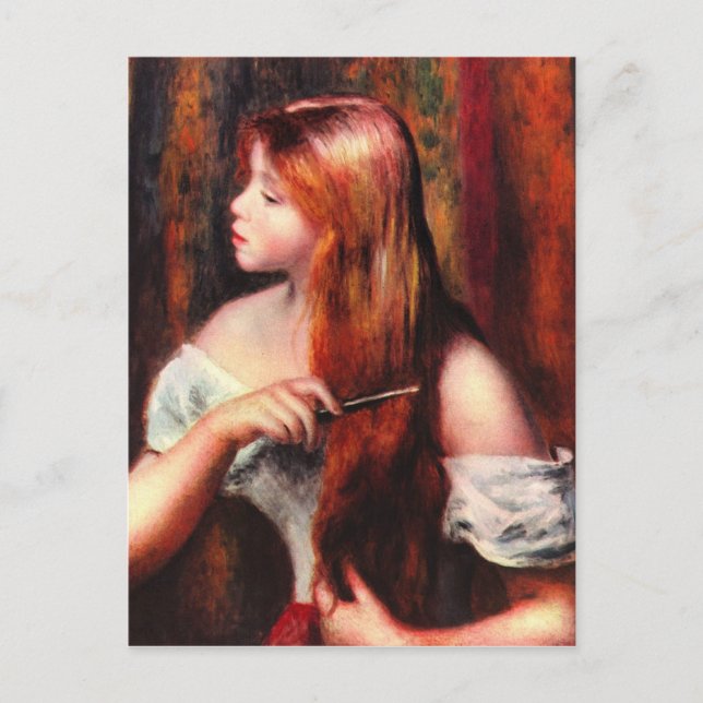 Combing girl by Pierre Renoir Postcard (Front)