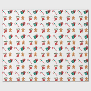 Combining the vibrant Christmas icons Wrapping Pap Paper