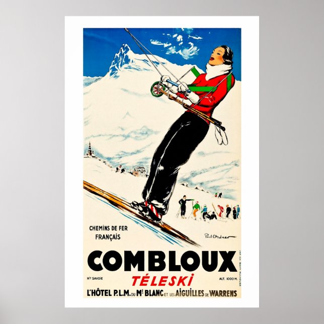 Combloux,Chemins de Fer Francias, Ski Poster (Front)