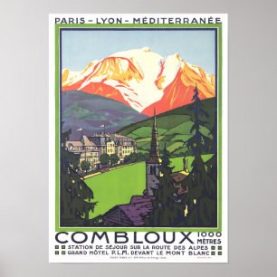 Combloux France vintage travel Poster