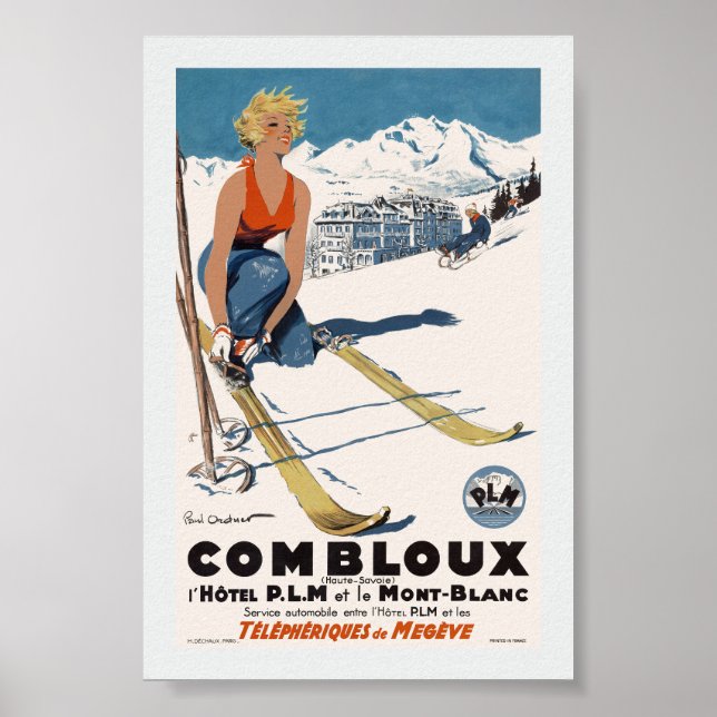Combloux Vintage Travel Poster Restored (Front)