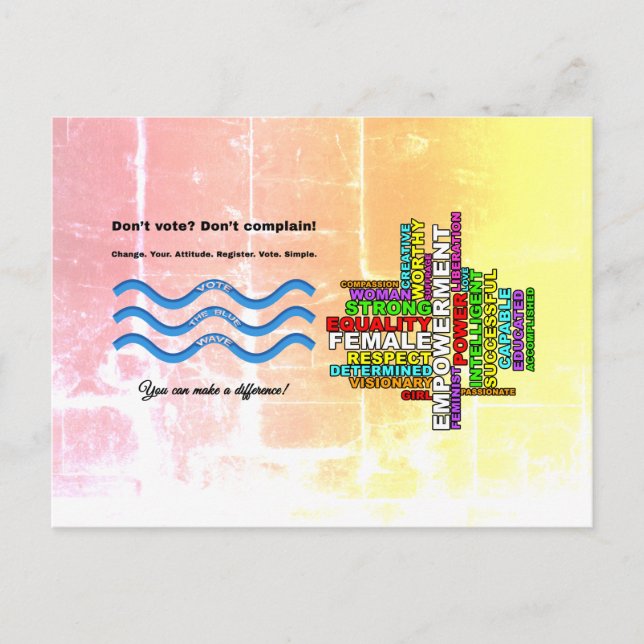Combo Don't Vote, Don't Complain; Strong Women Postcard (Front)