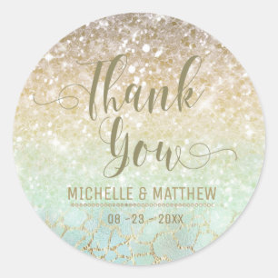 Combo Glitter Gradient Opal Gold ID435 Classic Round Sticker