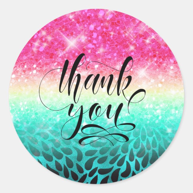 Combo Glitter Gradient to Petals ID433 Classic Round Sticker (Front)