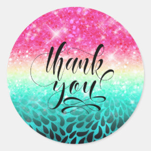 Combo Glitter Gradient to Petals ID433 Classic Round Sticker