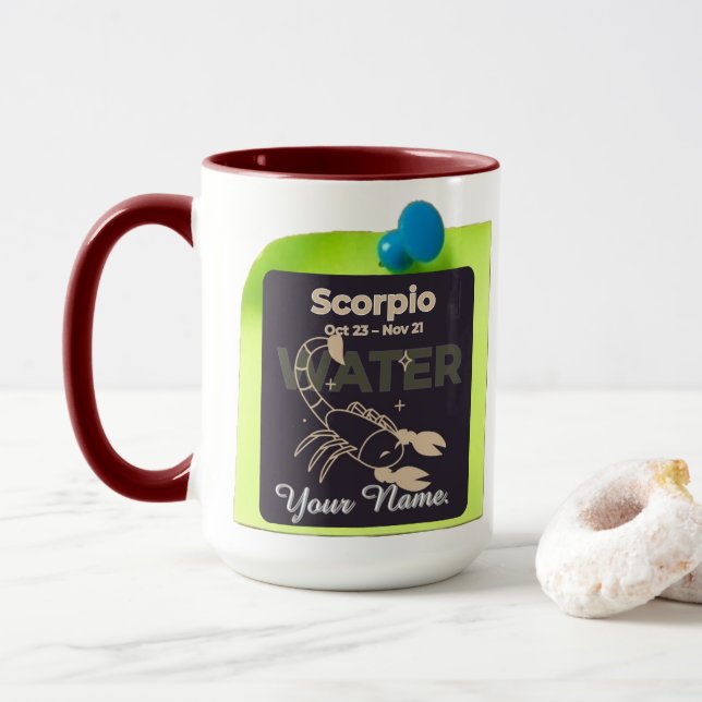 Combo Mug M08 #PinnedMyZodiac! Scorpio (With Donut)
