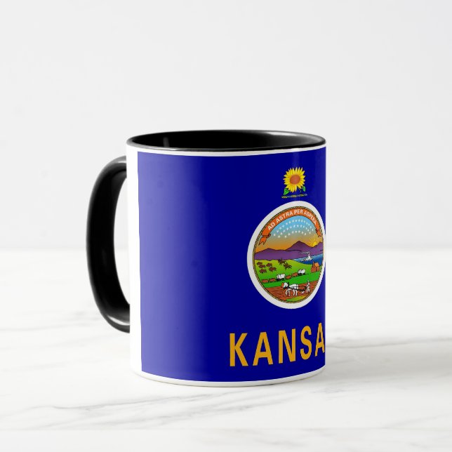 Combo Mug with flag of Kansas, USA (Front Left)