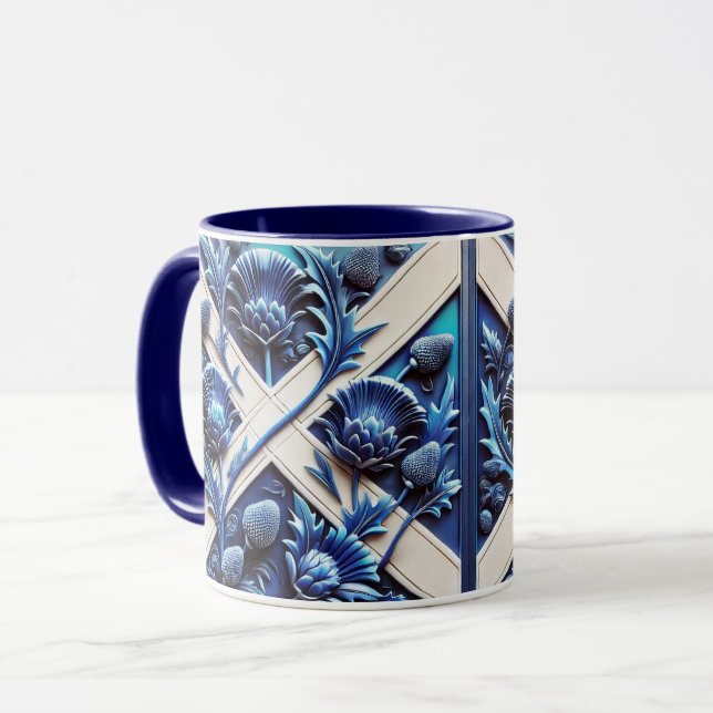 Combo Mug with Scottish Thistles Design (Front Left)