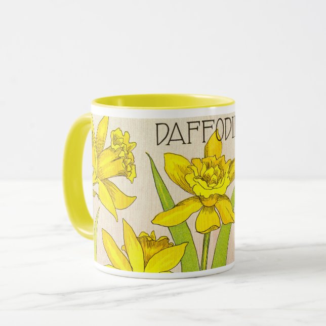 Combo mug with Yellow Daffodil design!  (Front Left)