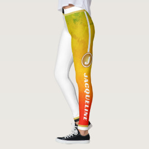 COMBO White with Grunge and Name DUAL TWO TONE Leggings