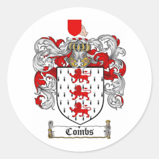 COMBS FAMILY CREST -  COMBS COAT OF ARMS CLASSIC ROUND STICKER