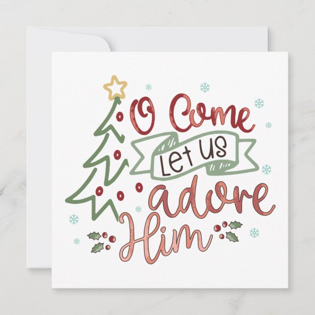 Come Adore Him Christmas Card (Front)
