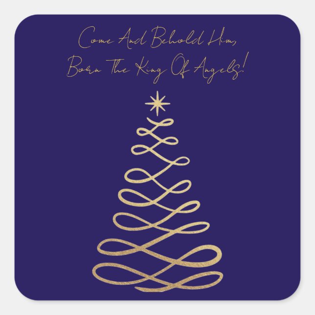 Come And Behold Him | Christmas Square Stickers (Front)