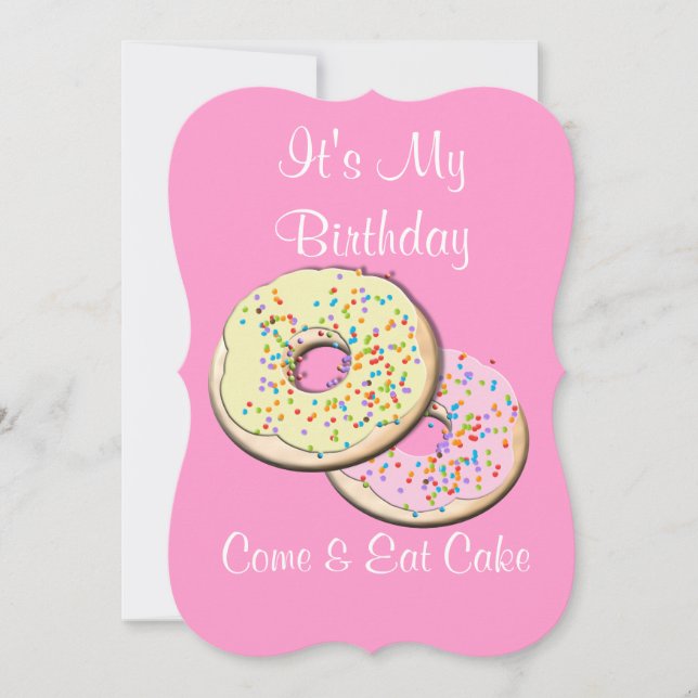 Come and Eat Cake Fun Birthday Party Announcements (Front)