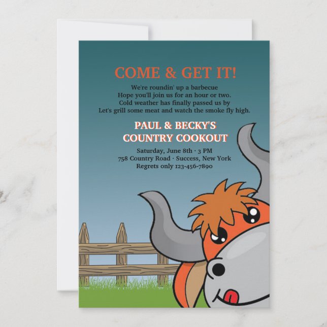 Come and Get It BBQ Invitation (Front)