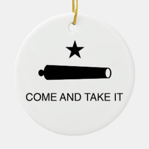 Come and Take It Flag Ceramic Tree Decoration