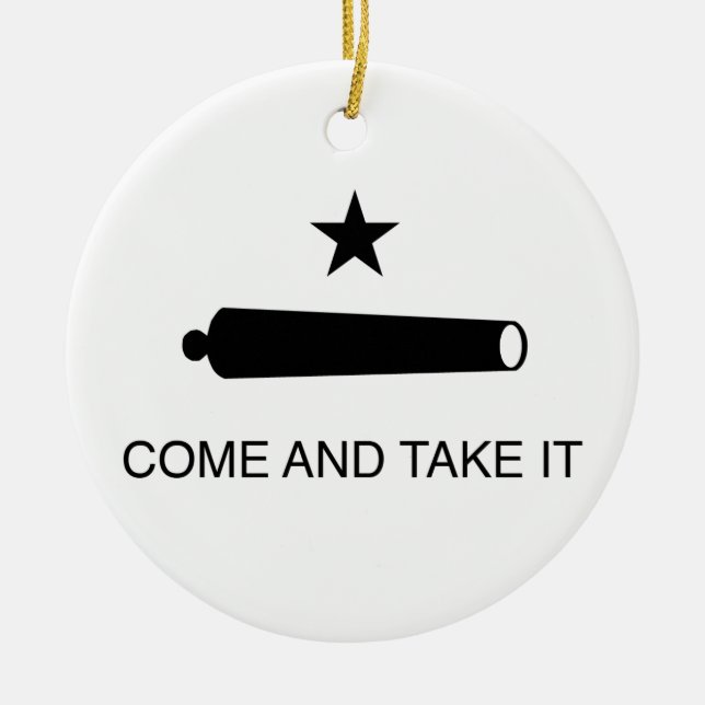 Come and Take It Flag Ceramic Tree Decoration (Front)