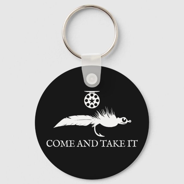 Come and Take It Fly Fishing Lure Key Ring (Front)