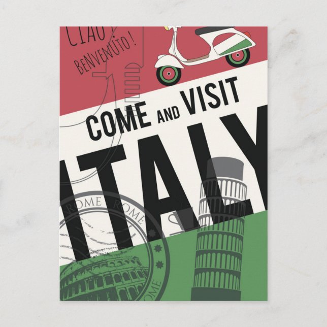 Come and Visit Italy Postcard (Front)