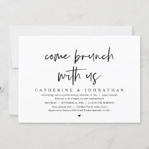 Come Brunch With Us, Wedding Elopement Party Invitation