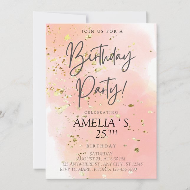 Come Celebrate My Birthday! Invitation (Front)