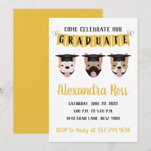 Come Celebrate Our Graduate French Bulldogs Invitation