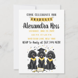 Come Celebrate Our Graduate Standard Poodle Dogs Announcement