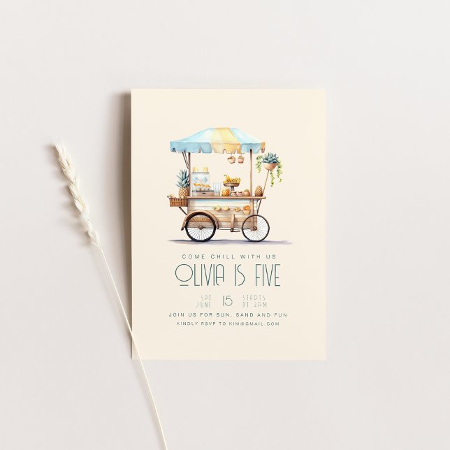 Come Chill With Us Beach Summer Birthday Invite (Creator Uploaded)