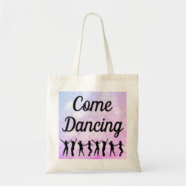 Come Dancing Bokeh Dancer Silhouette Tote Bag (Front)
