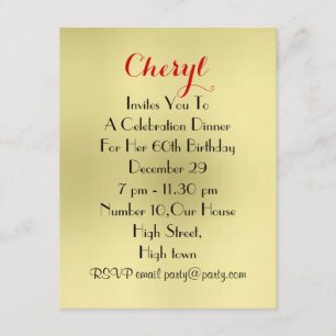 Come Dine With Me Dinner Party Place Setting Invitation