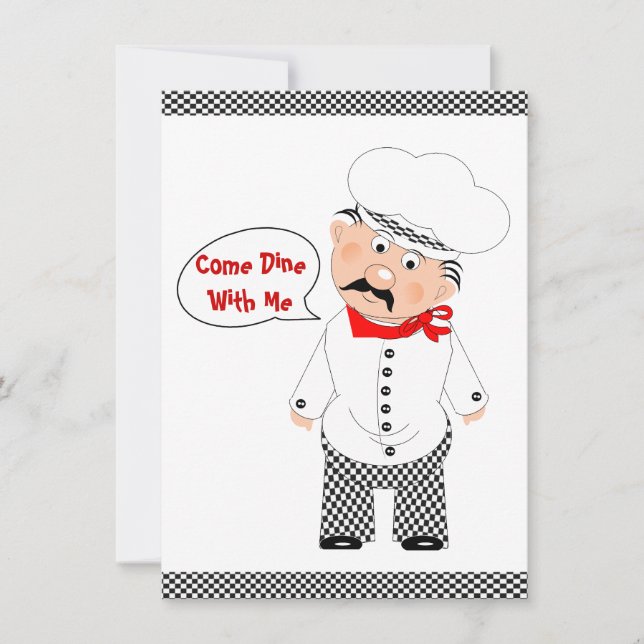 Come Dine With Me Fun Chef Design Invitation (Front)
