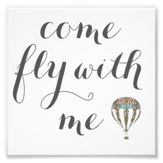 Come Fly With Me | Hot Air Balloon Art Photo Print