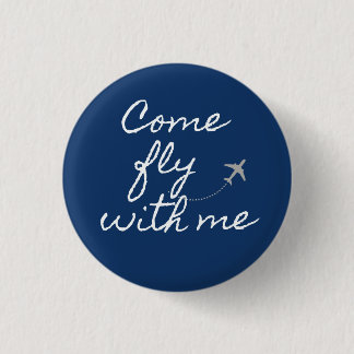 Come fly with me white/navy minimalist button